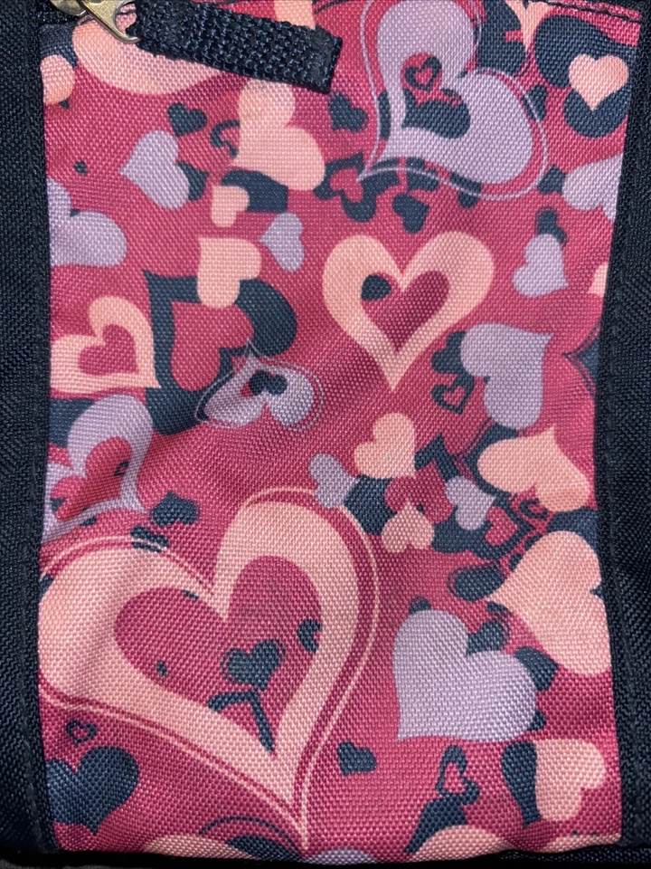 Mochila Retro Vintage GAP Estampado Corazón Rosa y Azul Marino Rara Y2K Vibraciones Foto 4 de 4