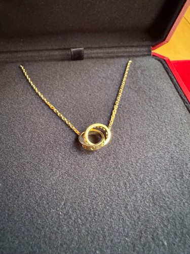 Authentic Cartier Love Pendant, Half-Paved - Picture 2 of 7