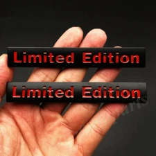 2pcs Metal Black Limited Edition Car Trunk Rear Side Emblem Badge Decal Sticker