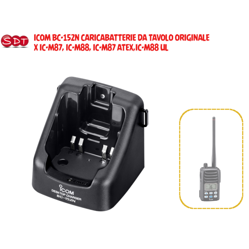 ICOM BC-152N CARICABATTERIE DA TAVOLO ORIGINALE X IC-M87, IC-M88, IC-M87 ATEX,IC