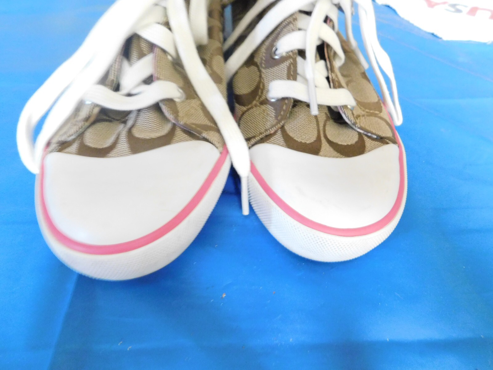 COACH Tan Monogram Bonney High Top Womens Sneakers S… Gem