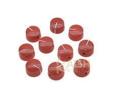 10x Vintage Barrel Guitar AMP Knob Round Amplifier Knobs w/ Set Screw Red