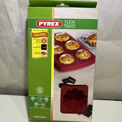 Pyrex Flexi Twist Silikon Ofenfest Form (6 Mini Brioches New Old Stock Verpackt