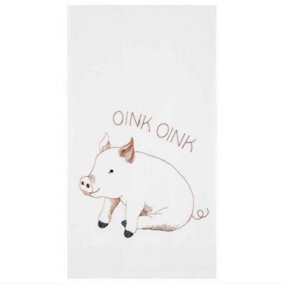 C&F Home ''Oink Oink'' Pig Flour Sack Cotton Kitchen Towel