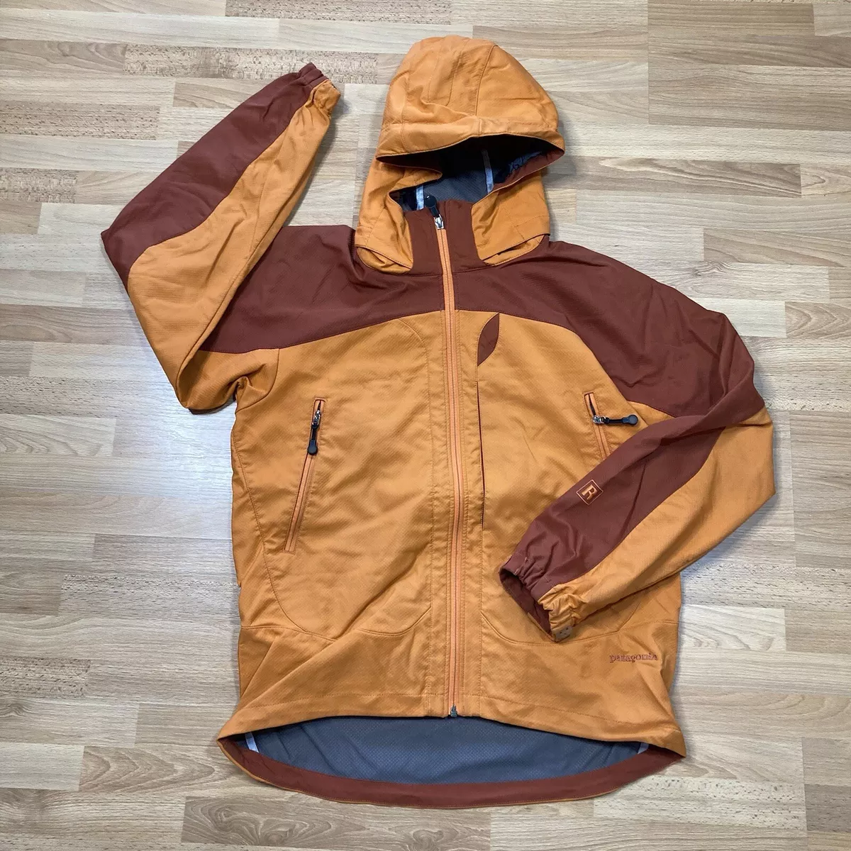 Patagonia Jacket S Mountain Parka Outdoors Nylon Orange Coat W/Flaw