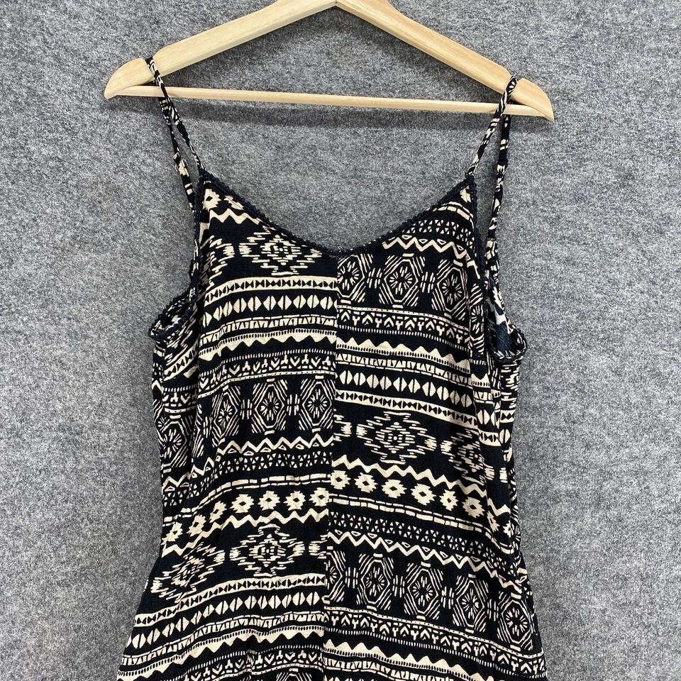 Mimi Chica Romper Women M Medium Black Geometric Sleeveless Round Neck Rayon - Image 4 of 4