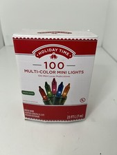 Holiday Time - 100 Multicolor Mini Lights Green Wire 23 ft Long