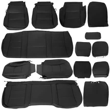 For 2013-2018 Ram 1500 2500 3500 Crew Cab 14PCS Front & Rear Seat Covers Black