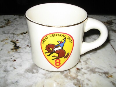 Vintage ~ Boy Scouts Region 8 B.S.A. Coffee Mug Great Central West Cowboy Bronco