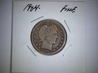 1904-P  BARBER LIBERTY HEAD QUARTER  DOLLAR COIN, OLD SILVER COIN