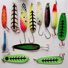Salmon Trolling Spoons Lot of 12