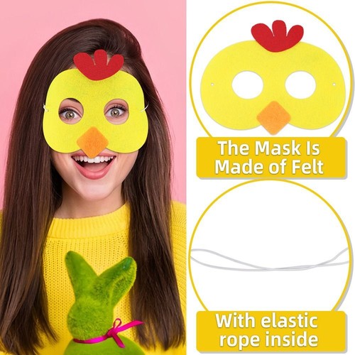 Exquisite Easter Felt Mask Cute Merry Easter Decoration Kids Gift - Picture 3 of 17