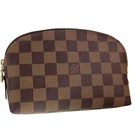 Louis Vuitton Damier Pochette Cosmetique Leather Brown Cosmetic Pouch 4382