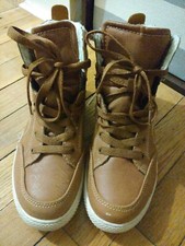 Preowned STEVE MADDEN BCOOLER HIGH TOP SNEAKERS - COGNAC Size: YOUTH BOYS 4 US