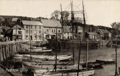 PC QUAY PADSTOW CORNWALL ENGLAND VINTAGE POSTKARTE (u787)
