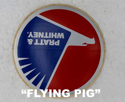 RARE 1980s Pratt & Whitney Eagle Logo 3 Inch Peel-N-Stick Round