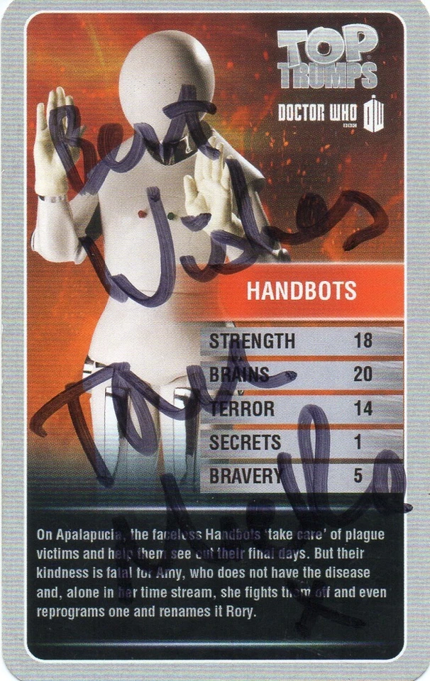 Tom MacRae Autograph - Signed 3.5x2.5 Doctor Who Top Trumps Card - Image 1 of 1