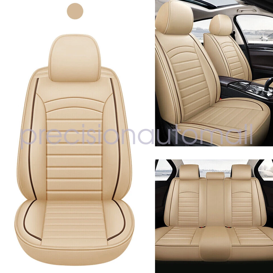 Car 5-Seat Cover Beige Leather Protector Cushion For Acura Integra TLX RDX MDX Foto 3 de 4