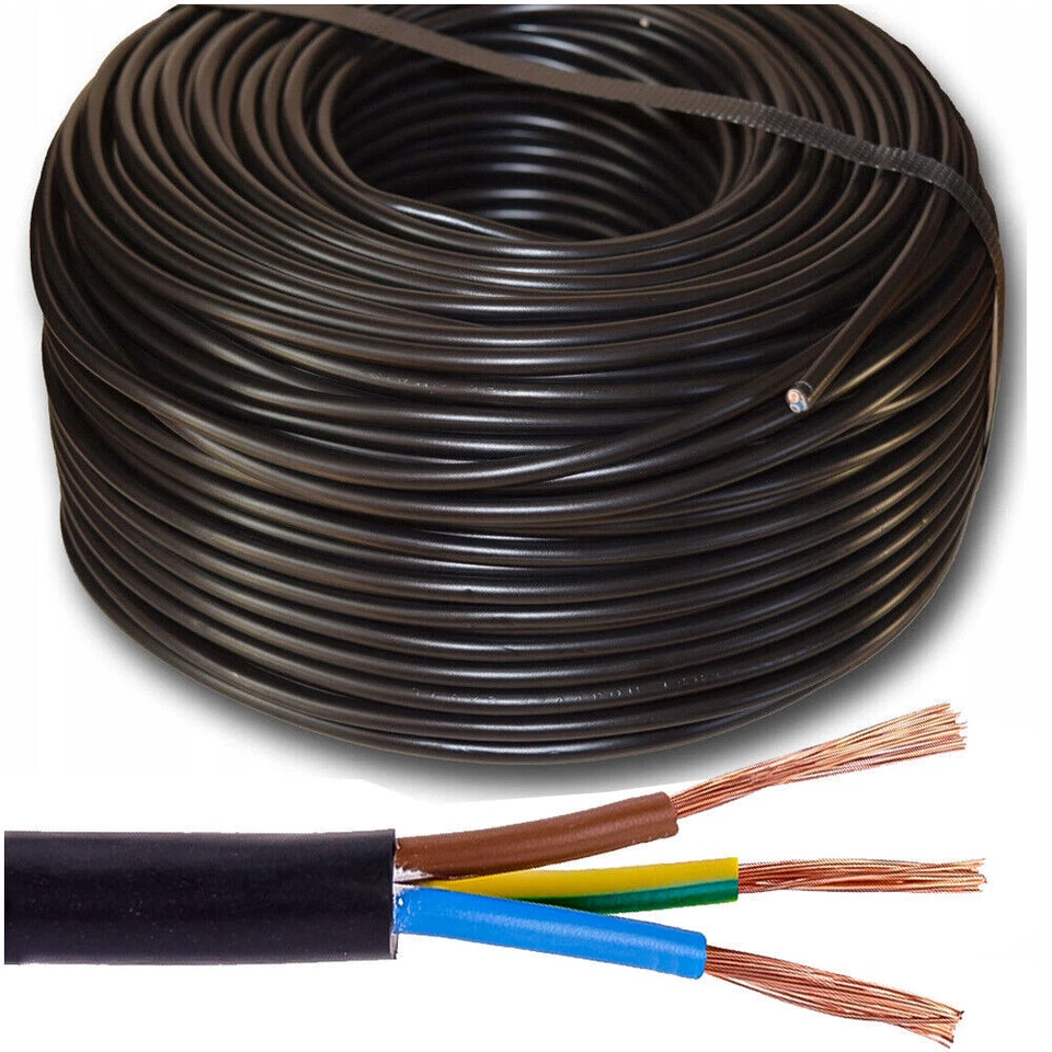 SCHLAUCHLEITUNG H03VV-F Kabel Stromkabel H03VVF Schwarz 3x0.75 3x1.0 3x1.5mm² ⭐⭐ - Bild 3 von 4