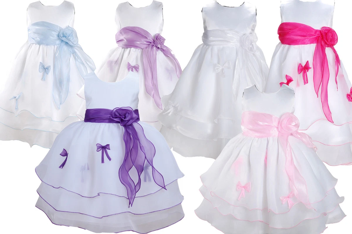 Bébé Robe Soirée Baptême Robe Fleur Robe Fille 0 3 6 9 12 18 24 Mois