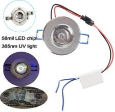 12PCS 3W LED UV ultraviolet 365nm 58mil Chip Recessed Curing Blacklight Lamp