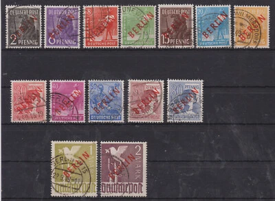 Berlin Nr.21-34 gestempel, alle Werte tief-geprüft BPP Schlegel Rundstempel,1949 - Bild 1 von 2