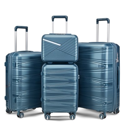 Luggage 4Pc Set Fits 14/20/24/28 Hard Shell TSA Lock Suitcase