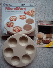Anchor Hocking Ovenware Microware Microwave  or Oven Muffin Pan 9.75" 6 Section