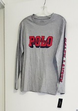 Polo Ralph Lauren Little Boys Logo Long Sleeve T Shirt Gray Sz 5 - NWT