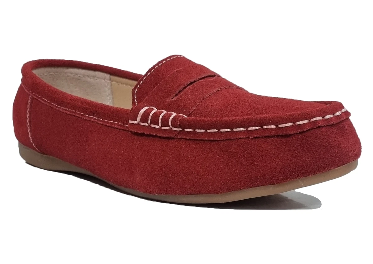 Jo Joe Slip On Shoes Womens Suede Slip On Loafers Size 3 4 5 6 7 8 Red