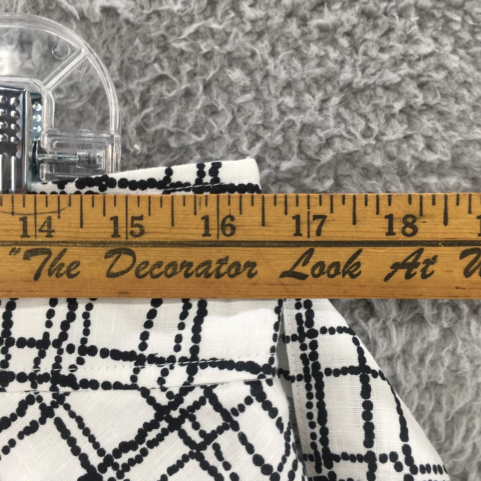 Merona A 字迷你裙女式 8 白色黑色亚麻侧拉链腰带休闲 — 第 3/4 张图片