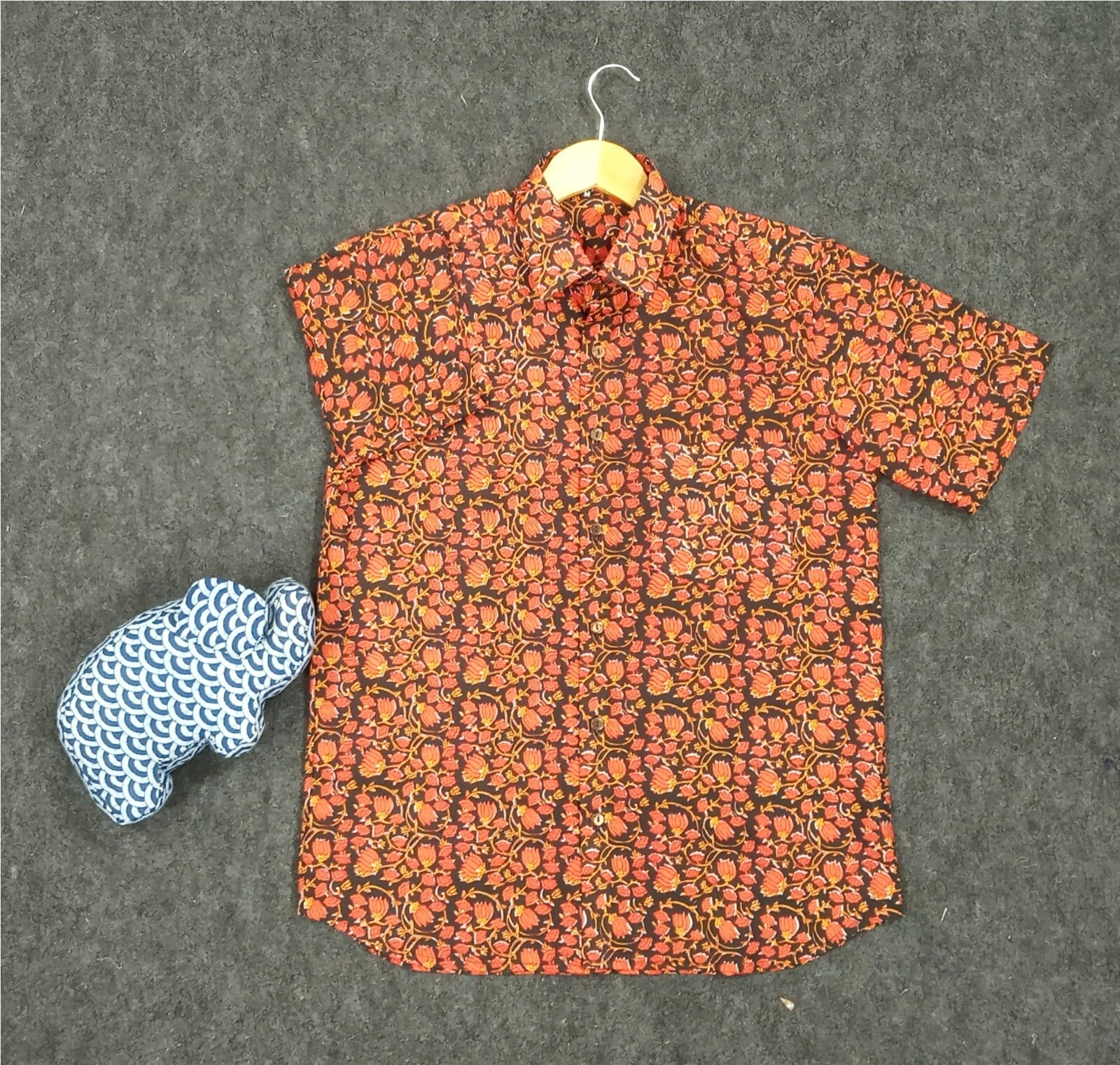 Indian Hand Block Floral Cotton Men's Shirt Handmade Boy Party Wear Shirts XL AU