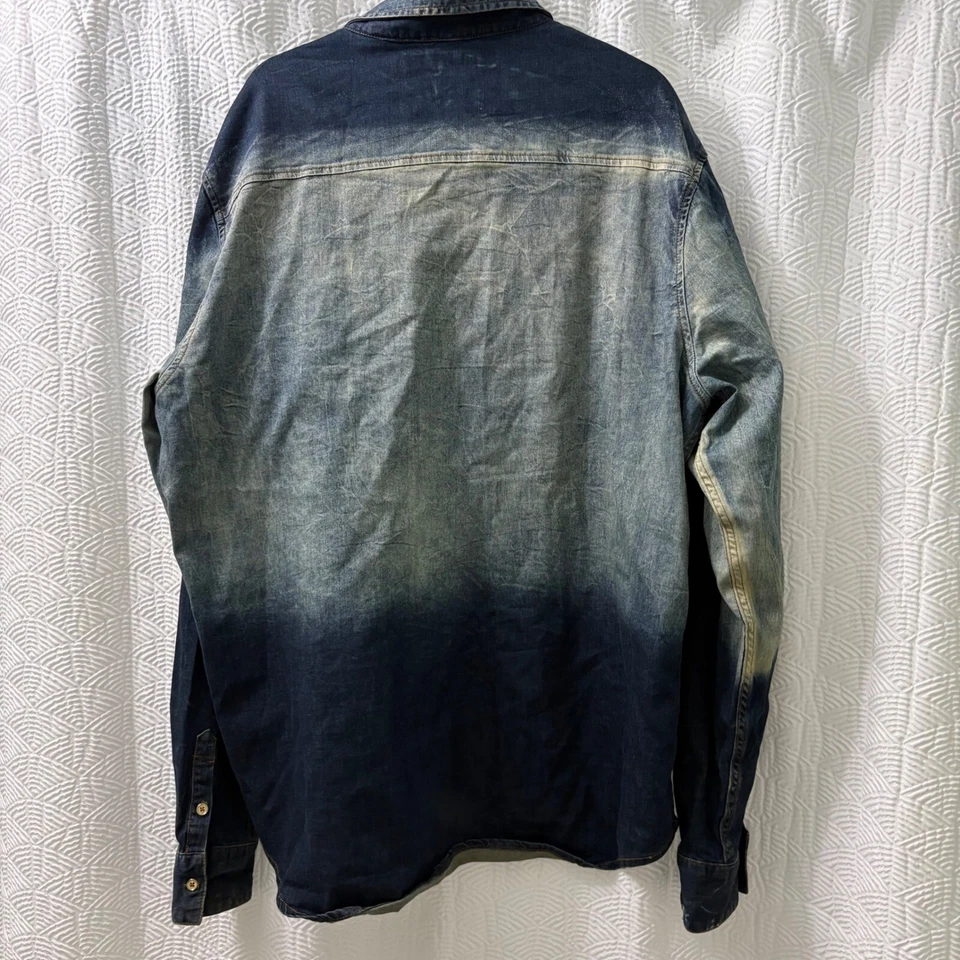 Sean John Denim Shirt Ombre Long Sleeve Button Up Casual 3XL - Image 4 of 4