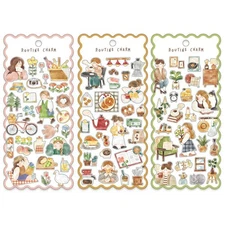 Mind Wave Sticker Sheet Set of 3 - Charm Picnic, Cafe & Home for scrapbooking