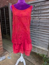 Stunning Bohemian Red Lace & Mesh Layered Mini Dress