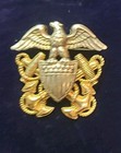 Vintage Sterling Silver & 1/20 10K GF Gold US Navy Officers Cap Badge Pin "NICE  — photo 9