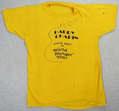 HARRY CHAPIN-World Hunger Year/Cheap Seats Tour Shirt AUTOGRAPHED