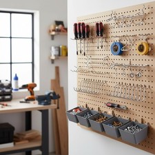 80-Piece Pegboard Hooks Assortment with Bins  Peg Locks for Maximized Storage