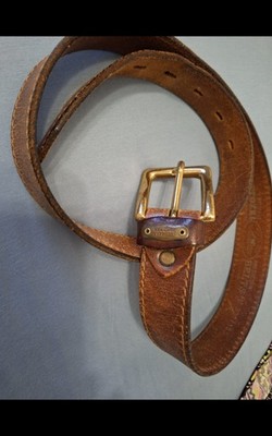 rare vintage leather belt VITTOZZI made in italy avantgarde style brand patina
