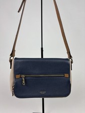 Osprey London Crossbody Leather Bag Cream Navy Blue Handbag