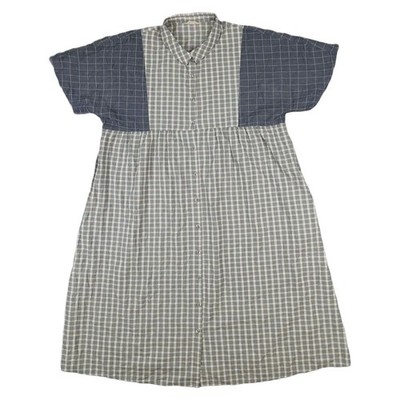 Samansa Mos2 Dress Womens One Size Grey Checked Gingham Button Front SM2 Size OS
