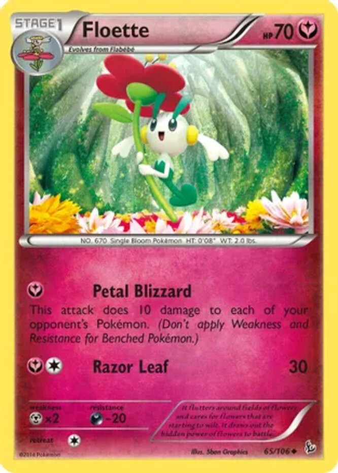 Floette - 65/106 - Uncommon (Lp) XY FlashFire - Fairy Pokémon