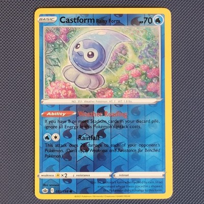 Castform Rainy Form 33/198 - CR - Common Reverse Holo Pokemon Karte - NM