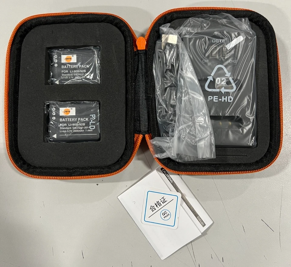 Baterías y cargador de repuesto DSTE LI-90B LI-92B Foto 3 de 3