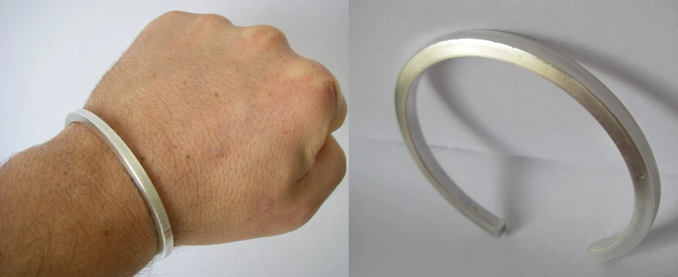 JOLI BRACELET demi jonc a bords carrés 8gr en Argent massif 925 N°188