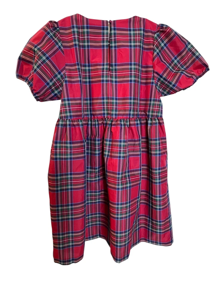 Vestido Vineyard Vines Juvenil Niña XL Extra Grande Rojo Cuadros Manga Abullonada Vacaciones Foto 2 de 4