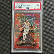 2023-24 Panini Select Red Disco Prizm #87 Victor Wembanyama RC Rookie /49 PSA 9