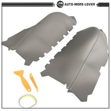 For Honda Pilot 2009-2015 Front Door Panels 2pcs Gray Leather Armrest Cover For Honda Pilot 2009-2015 Front Door Panels 2pcs Gray Leather Armrest Cover