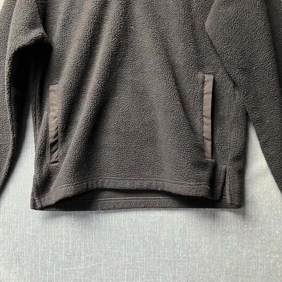 Adidas Men's Fleece Jacket Size S Black Pullover 1/4 Snap Button Mock Neck - Image 3 of 4