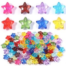 60 PCS Acrylic Star Beads for Jewelry Making 20MM Colorful Star Shaped Bead...
